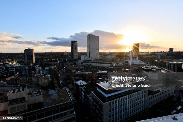 General view of Eindhoven cityspace on March 27, 2023 in Eindhoven, Netherlands. Eindhoven is a city in the southern Netherlands. Famous as a center...