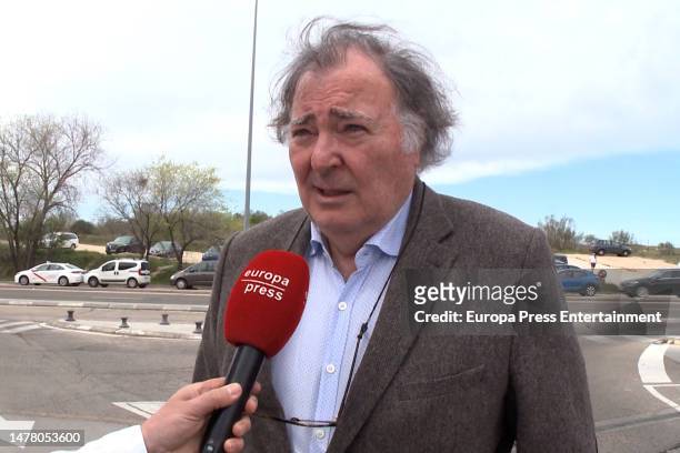Juancho Garcia Obregon talks to the press on March 30 in Madrid, Spain.