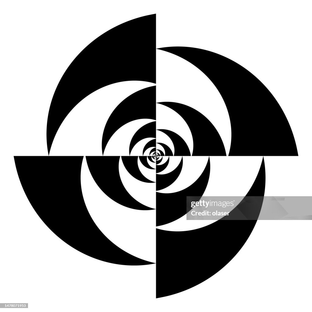 Concentric Triangles Examples Four Section Concentric Bent Triangles Circular Pattern High-Res Vector ...