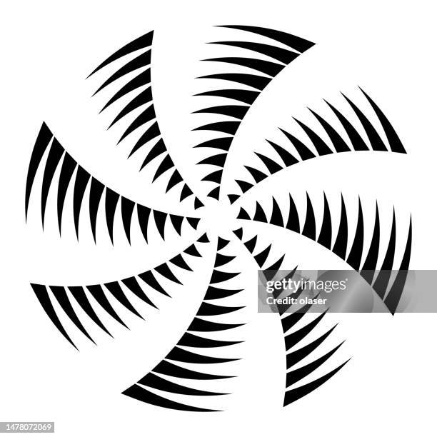 rotating eight section concentric triangular / circular pattern - propeller stock illustrations