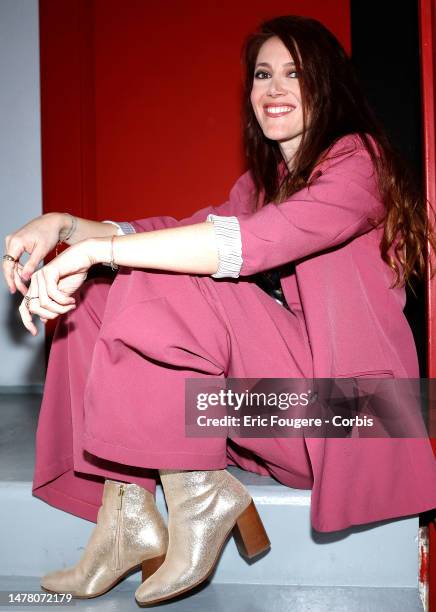 Tv host Sandra Lou poses during a portrait session in Paris, France on .