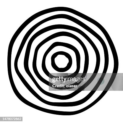 Uneven concentric circles with varying line width pattern Uneven concentric circles with varying line width pattern