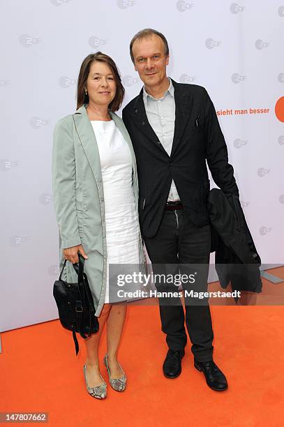 Actor Edgar Selge and his wife Franziska Walser attend the ZDF reception during the Munich Film Festival 2012 at the H'ugo's on July 3, 2012 in...