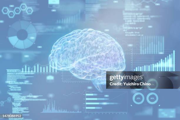 artificial intelligence brain and analyzing data - medical database stock pictures, royalty-free photos & images