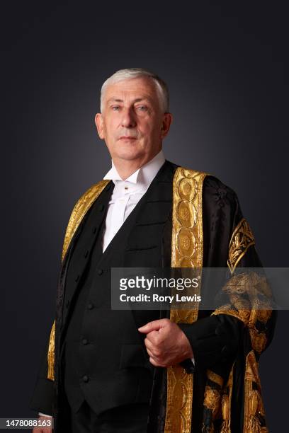 Member of Parliament of the United Kingdom, Lindsay Hoyle poses for a portrait on July 19, 2021 in London, England.