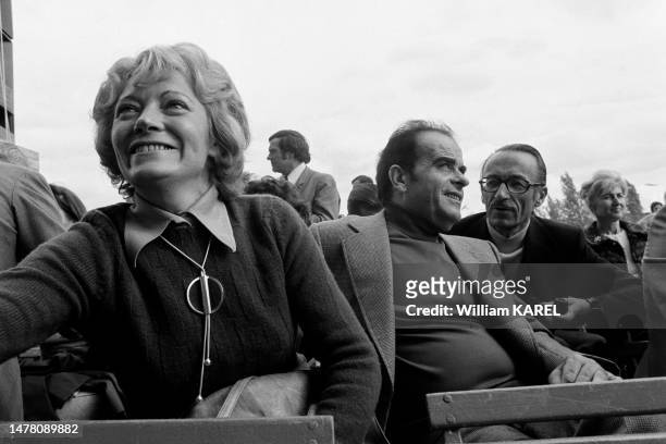 Georges Marchais et sa femme Liliane lors de la Fête de l'Humanité à la Courneuve le 8 septembre 1974