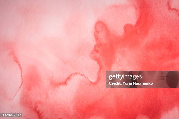 red watercolor background. colorful abstract texture. - watercolor painting stock pictures, royalty-free photos & images