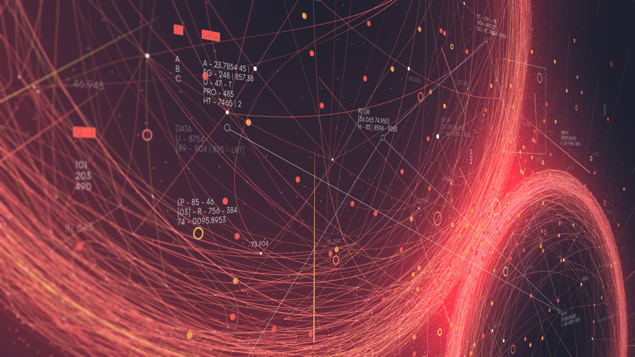 Futuristic connected dots and lines polygons plexus, information flow processing technology, two spheres of digital clouds, monitor screen in perspective Futuristic connected dots and lines polygons plexus, information flow processing technology, two spheres of digital clouds, monitor screen in perspective