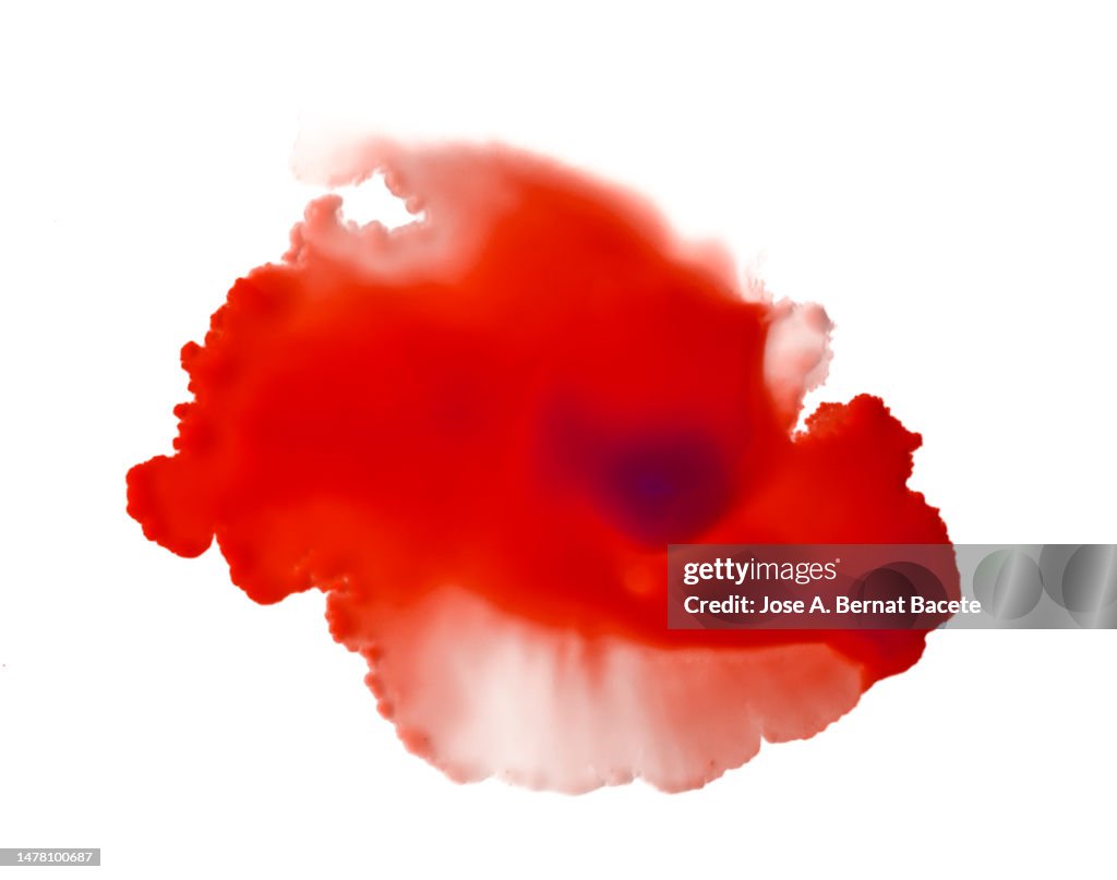 Blood stain on a white background.
