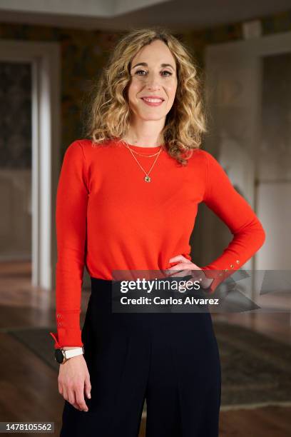 Actress Marta Aledo presents "4 Estrellas" at the RTVE studios on March 30, 2023 in Madrid, Spain.