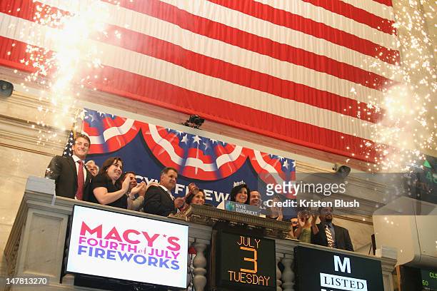 Miss America 2012, Laura Kaeppeler rings the closing bell at the 36th Annual Macy's 4th of July Fireworks Celebration at New York Stock Exchange on...