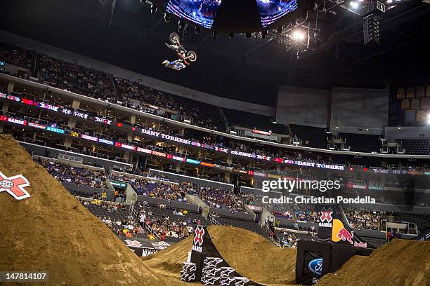 Dani Torres of Spain during Moto X Freestyle Finals at the X Games Los Angeles 2012 at Staples Center June 28, 2012 in Los Angeles, California.