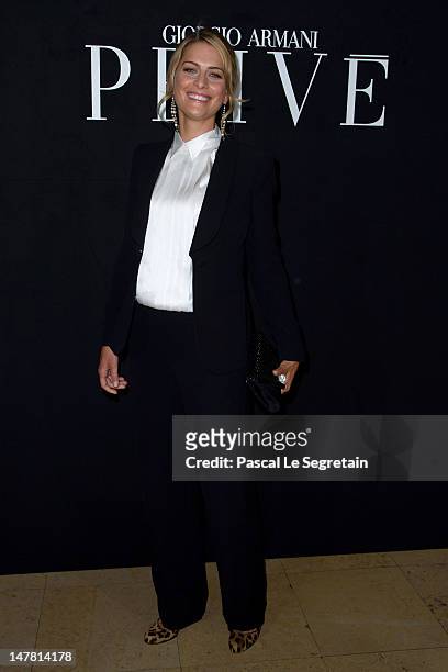 Princess Tatiana of Greece and Denmark attends the Giorgio Armani Prive Haute-Couture show as part of Paris Fashion Week Fall / Winter 2012/13 at...