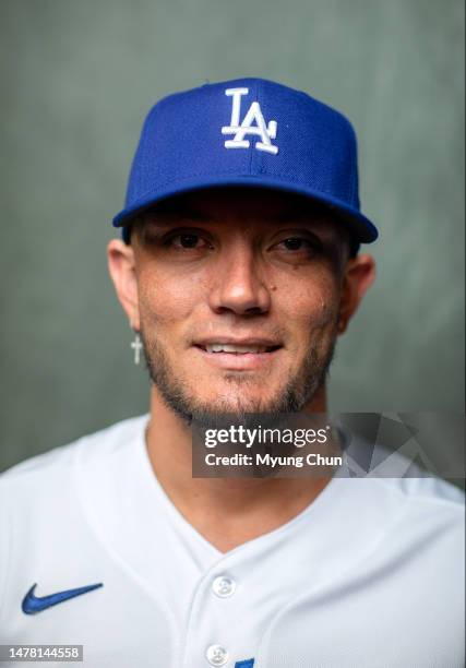 Los Angeles Dodgers infielder Miguel Rojas is photographed for Los Angeles Times on February 22, 2023 in Glendale, Arizona. PUBLISHED IMAGE. CREDIT...