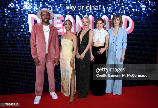 Kiell Smith-Bynoe, Freema Agyeman, Lily Allen, Aimee-Ffion Edwards and Gabby Best attending the "Dreamland" Special Screening at Picturehouse Central...