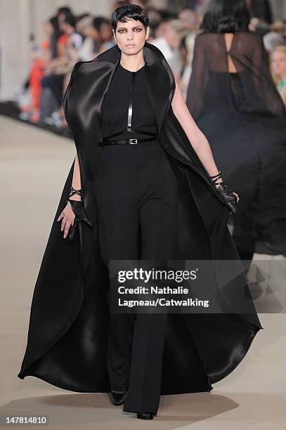 Model walks the runway at the Stephane Rolland Autumn Winter 2012 fashion show during Paris Haute Couture Fashion Week on July 3, 2012 in Paris,...