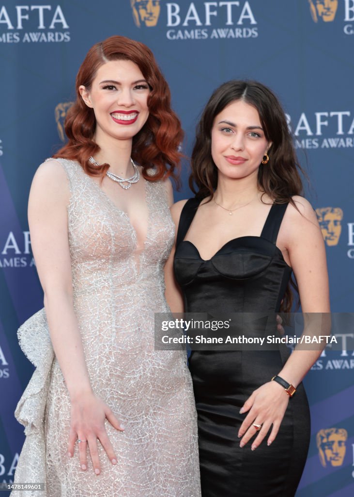 Manon Gage and Natalie Watson attend the 2023 BAFTA Games Awards at