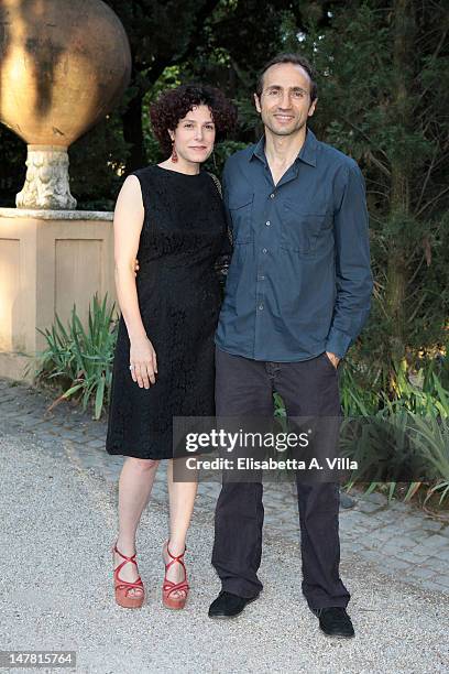 Actors Cecilia Dazzi and Sergio Albelli attend 2012 Globo d'Oro - Italian Golden Globes Award at Villa Massimo on July 3, 2012 in Rome, Italy.