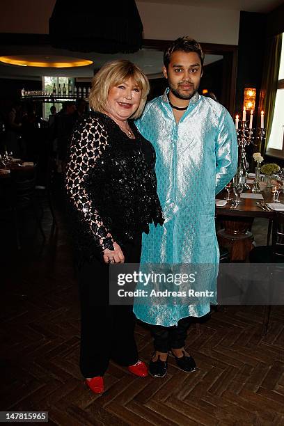 Marianne Faithfull and Pablo Ganguli attend the 50 year celebratory dinner in honour of Marianne Faithfull at Liberatum Berlin hosted by Grey Goose...