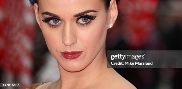 Katy Perry attends the European premiere of Katy Perry: Part Of Me 3D at Empire Leicester Square on July 3, 2012 in London, England.