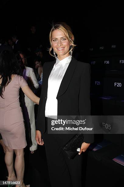 Tatiana Blatnik attends the Giorgio Armani Prive Haute-Couture Show as part of Paris Fashion Week Fall / Winter 2012/13 at Palais de Chaillot on July...