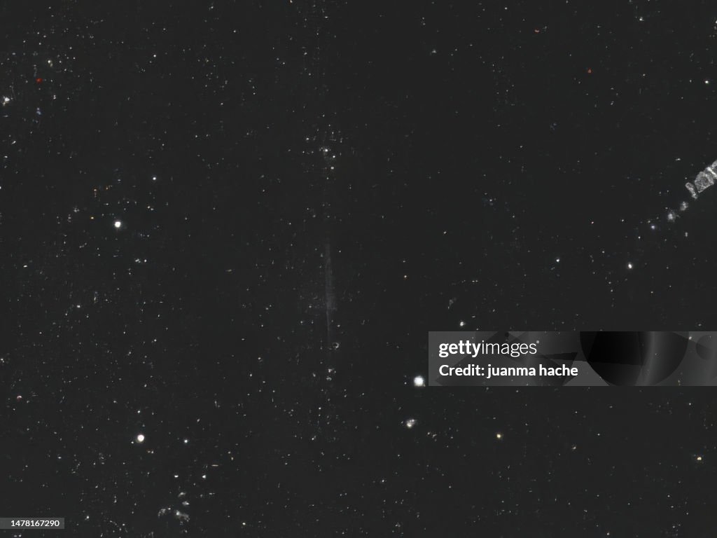 Film glare, noise and scratches on a black background