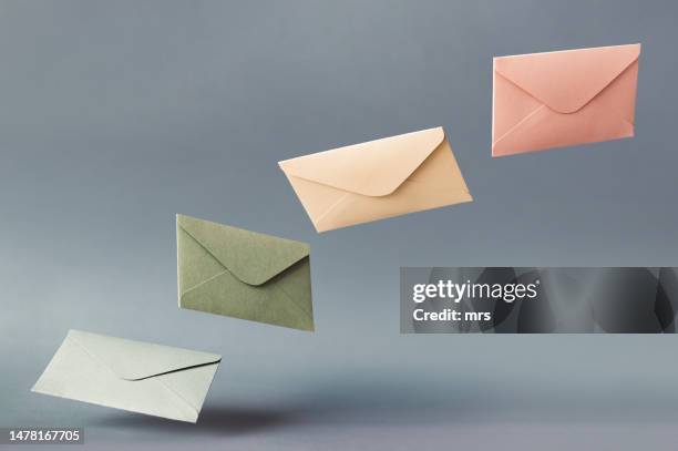 colorful envelopes - answering stock pictures, royalty-free photos & images