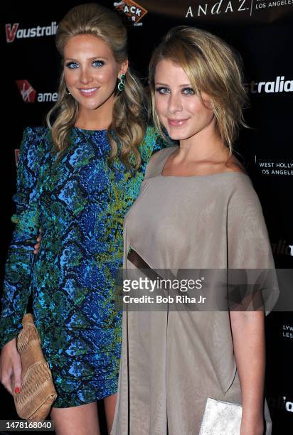 Stephanie Pratt and Lauren Bosworth pose for photographers on red-carpet at Sunset Strip Music Festival Party, August 27, 2010 in West Hollywood,...