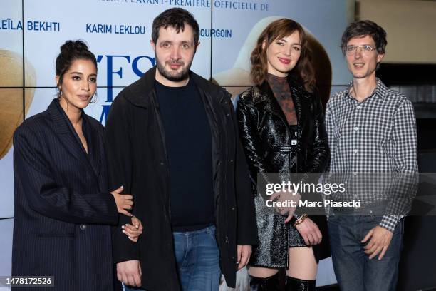 Leila Bekhti, Karim Leklou, Louise Bourgoin and Guillaume Bureau attend the "C'Est Mon Homme" premiere at UGC Cine Cite Des Halles on March 30, 2023...