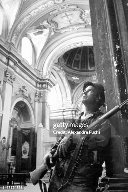 Actor George Peppard in a scene of film "The Victors", 1962 in Italy.