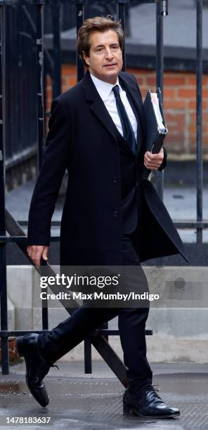 Lawyer David Sherborne arrives at the Royal Courts of Justice on March 30, 2023 in London, England. Prince Harry is one of several claimants in a...