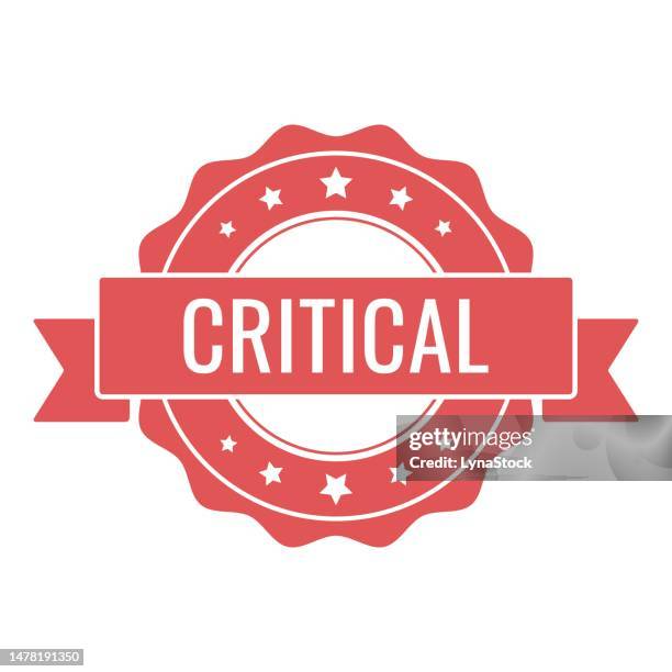 critical stamp, seal. vector badge, icon template. illustration isolated on white background. - certificate icon vector stock illustrations