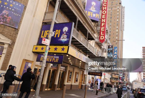 View of the theatre during the Broadway opening night of "Life Of Pi" at The Schoenfeld Theatre on March 30, 2023 in New York City.