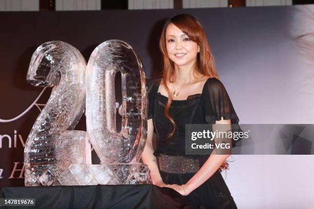 Japanese singer Amuro Namie attends a press conference to promote her new album "Uncontrolled" at W Hotel on July 3, 2012 in Hong Kong, Hong Kong.