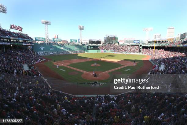 General view in the eighth inning on Opening Day during a game between the Baltimore Orioles and the Boston Red Sox at Fenway Park on March 30, 2023...