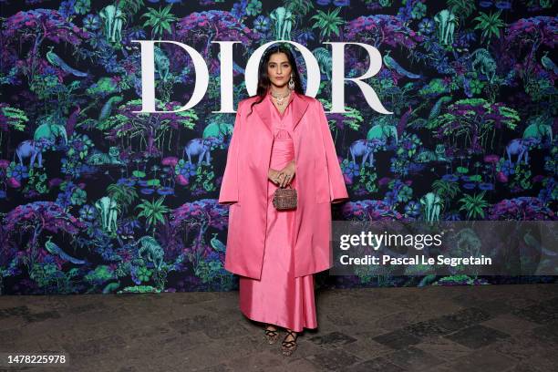 Sonam Kapoor attends the Christian Dior Womenswear Fall 2023 show at the Gateway of India monument on March 30, 2023 in Mumbai, India.