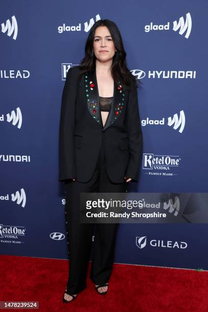 Abbi Jacobson attends the GLAAD Media Awards at The Beverly Hilton on March 30, 2023 in Beverly Hills, California.