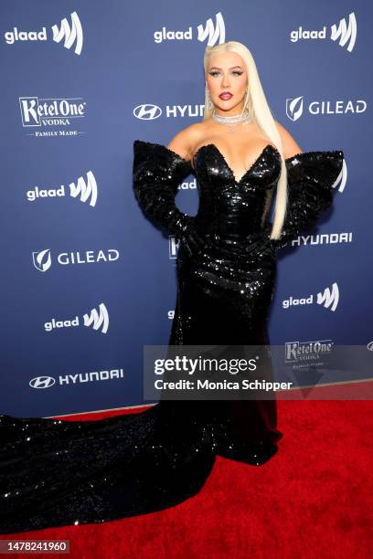 Christina Aguilera attends the 34th Annual GLAAD Media Awards at The Beverly Hilton on March 30, 2023 in Beverly Hills, California.