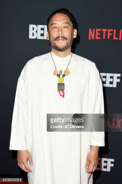 David Choe attends the Los Angeles Premiere of Netflix's "BEEF" at TUDUM Theater on March 30, 2023 in Hollywood, California.