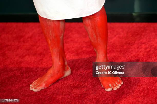 David Choe, foot detail, attends the Los Angeles Premiere of Netflix's "BEEF" at TUDUM Theater on March 30, 2023 in Hollywood, California.