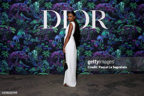 Simone Ashley attends the Christian Dior Womenswear Fall 2023 show at the Gateway of India monument on March 30, 2023 in Mumbai, India.