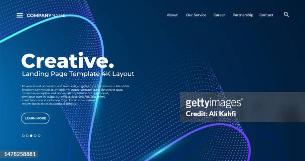 4k landing page template - abstract dynamic, modern, futuristic, multi colored, simple for website template background - landing page stock illustrations