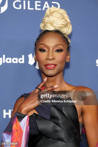 Angelica Ross attends the 34th Annual GLAAD Media Awards at The Beverly Hilton on March 30, 2023 in Beverly Hills, California.