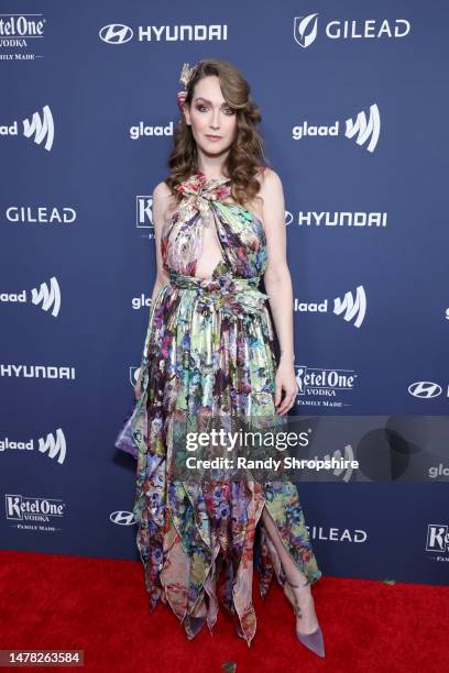 Jamie Clayton attends the GLAAD Media Awards at The Beverly Hilton on March 30, 2023 in Beverly Hills, California.