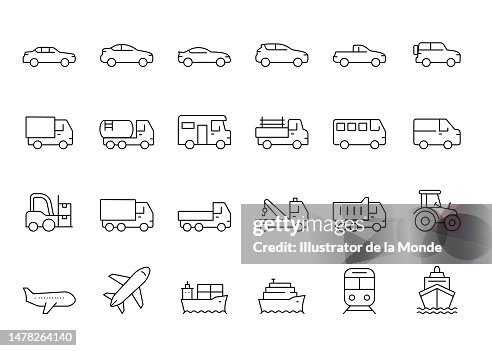 Vehicles Line Icons Vehicles Line Icons