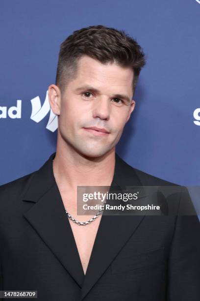 Charlie Carver attends the GLAAD Media Awards at The Beverly Hilton on March 30, 2023 in Beverly Hills, California.