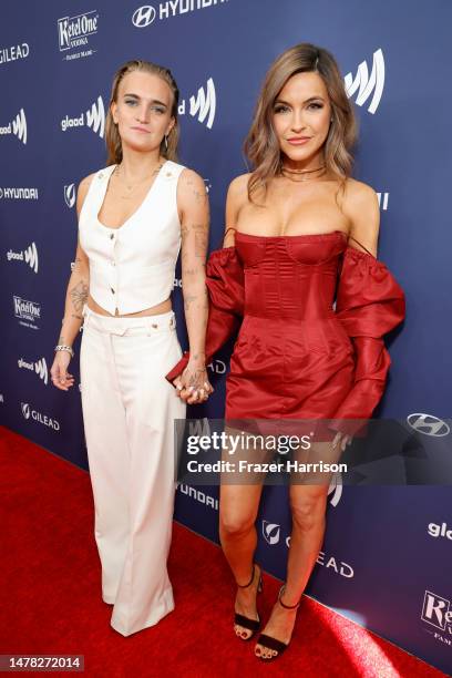 Flip and Chrishell Stause attend the GLAAD Media Awards at The Beverly Hilton on March 30, 2023 in Beverly Hills, California.