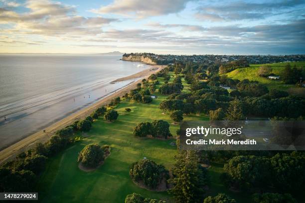 long bay regional park on auckland's north shore - auckland stock pictures, royalty-free photos & images