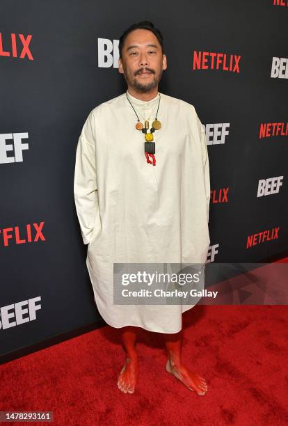 David Choe attends Netflix's Los Angeles premiere of "BEEF" at Netflix Tudum Theater on March 30, 2023 in Los Angeles, California.