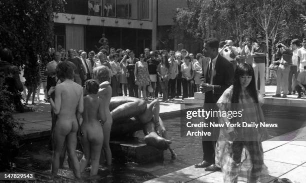 Nudes, But Is It Art? Security officer Roy Williams pleads with nude young men and women to leave Museum of Modern Art pool, where Maillol's...